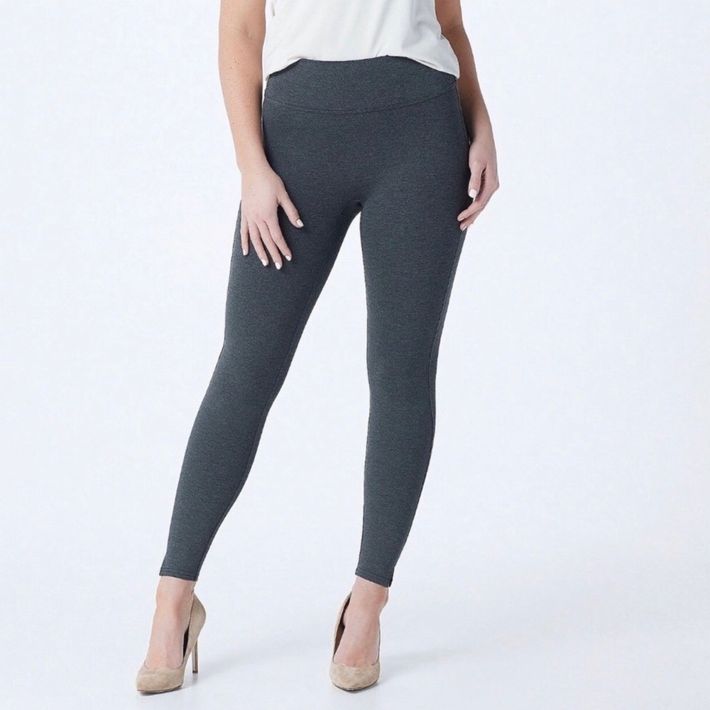 Spanx Ankle Length Ponte Hem Slit Leggings A369379 1X Petite NWT